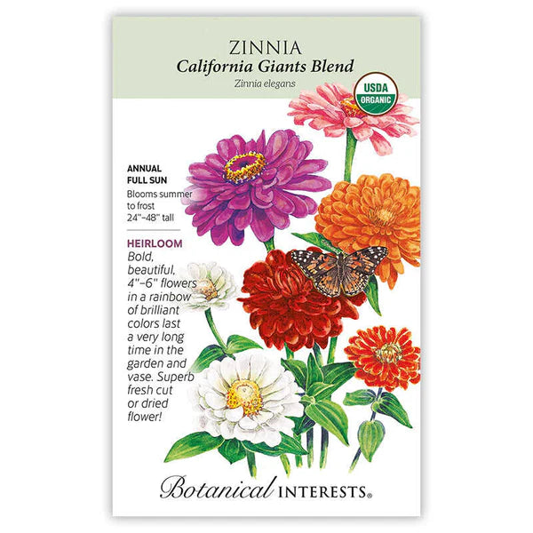 Zinnia Seed - California Giants Blend